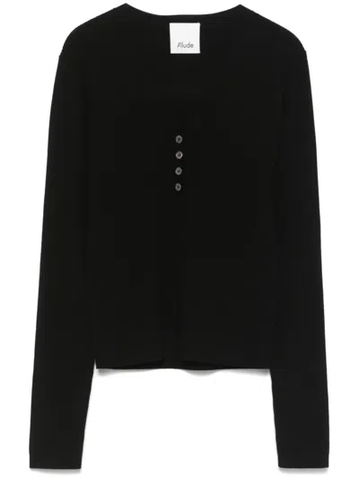 Allude Virgin Wool Sweater In Black
