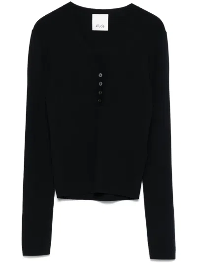 Allude Pullover Aus Schurwolle In Blau