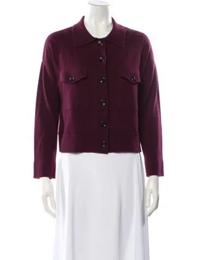 Pre-owned Allude Virgin Wool Sweater In Burgundy