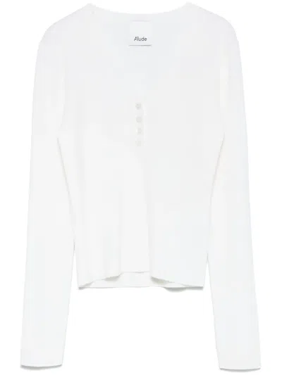 Allude Virgin Wool Sweater In White