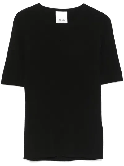 Allude Virgin Wool T-shirt In Black