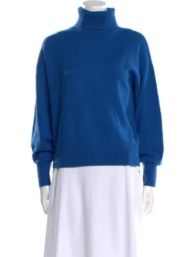 Pre-owned Allude Virgin Wool Turtleneck Sweater In Blue