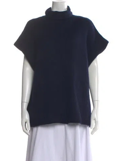 Pre-owned Allude Virgin Wool Turtleneck Sweater In Blue
