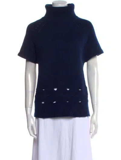 Pre-owned Allude Virgin Wool Turtleneck Sweater In Blue