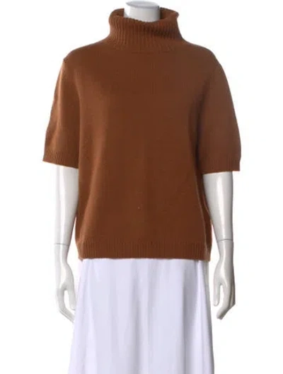 Pre-owned Allude Virgin Wool Turtleneck Sweater In Brown