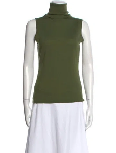 Pre-owned Allude Virgin Wool Turtleneck Sweater In Green