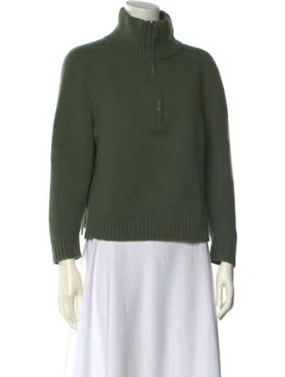 Pre-owned Allude Virgin Wool Turtleneck Sweater In Green