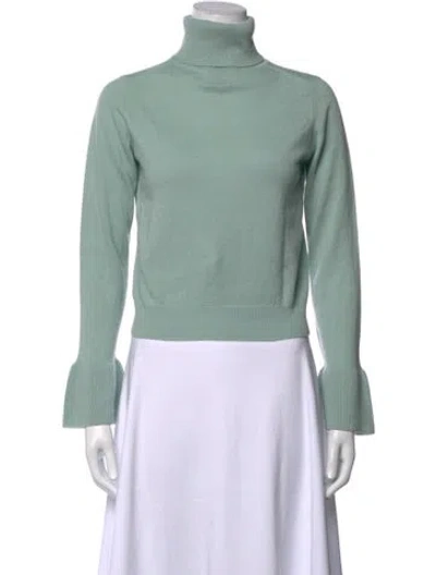 Pre-owned Allude Virgin Wool Turtleneck Sweater In Green