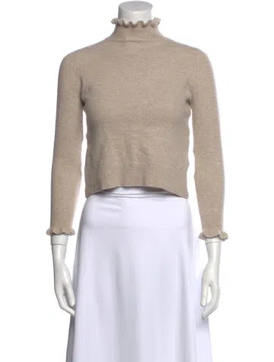 Pre-owned Allude Virgin Wool Turtleneck Sweater In Neutral