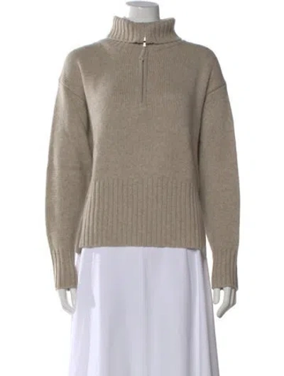 Pre-owned Allude Virgin Wool Turtleneck Sweater In Neutral