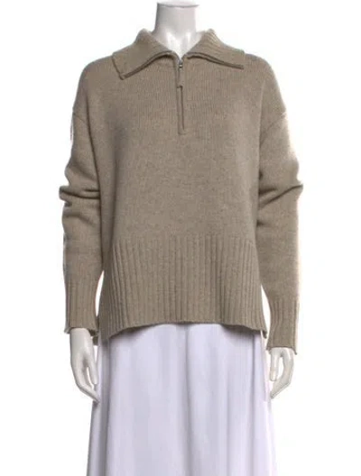 Pre-owned Allude Virgin Wool Turtleneck Sweater In Neutrals