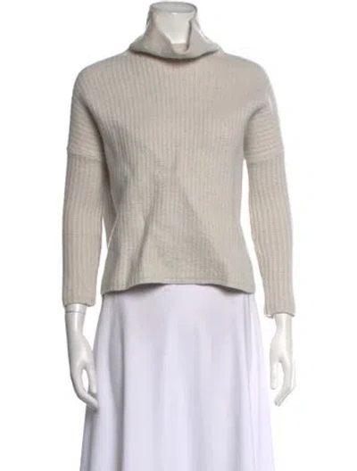 Pre-owned Allude Virgin Wool Turtleneck Sweater In Neutrals
