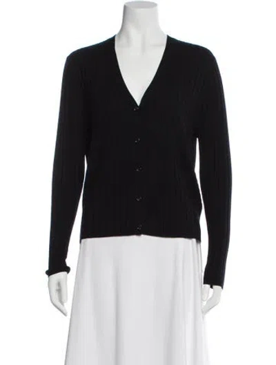 Pre-owned Allude Virgin Wool V-neck Sweater In Black