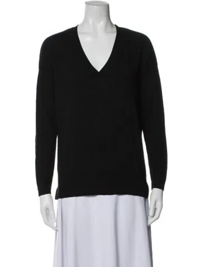 Pre-owned Allude Virgin Wool V-neck Sweater In Black