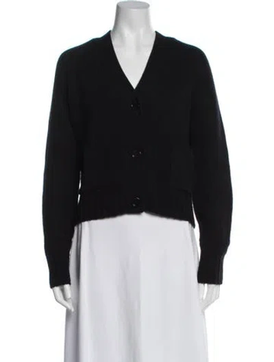 Pre-owned Allude Virgin Wool V-neck Sweater In Black