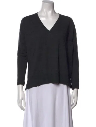 Pre-owned Allude Virgin Wool V-neck Sweater In Black