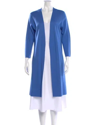 Pre-owned Allude Virgin Wool V-neck Sweater In Blue