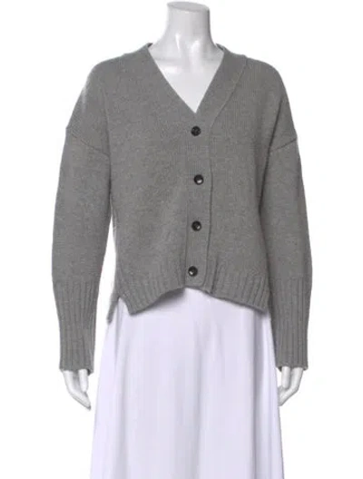 Pre-owned Allude Virgin Wool V-neck Sweater In Gray