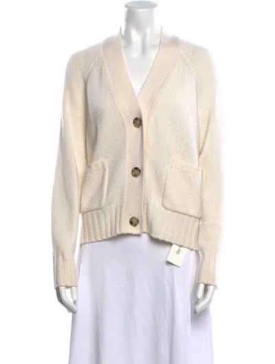Pre-owned Allude Virgin Wool V-neck Sweater In Neutral