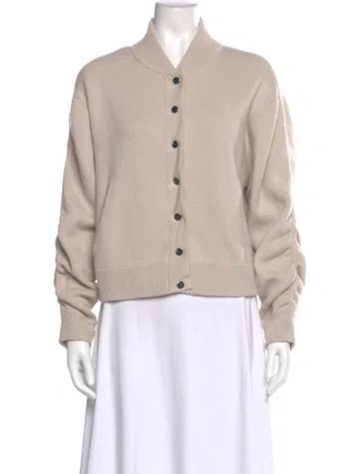 Pre-owned Allude Virgin Wool V-neck Sweater In Neutral