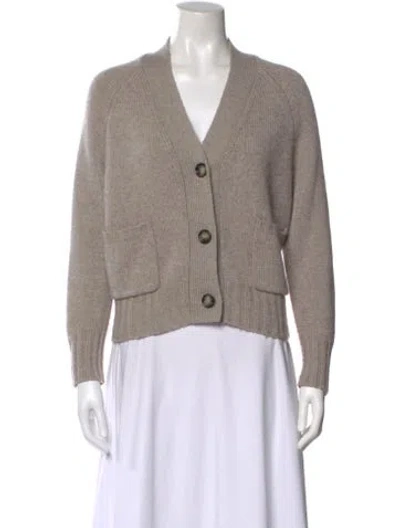 Pre-owned Allude Virgin Wool V-neck Sweater In Neutral
