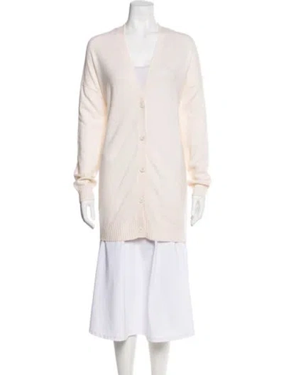 Pre-owned Allude Virgin Wool V-neck Sweater In Neutral