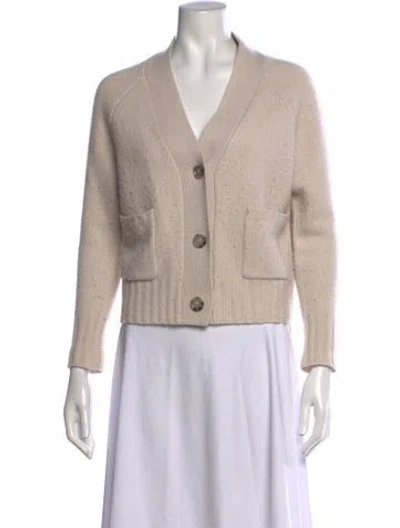 Pre-owned Allude Virgin Wool V-neck Sweater In Neutrals