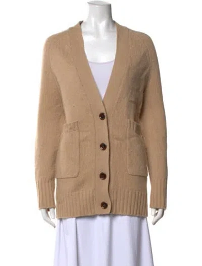 Pre-owned Allude Virgin Wool V-neck Sweater In Neutrals