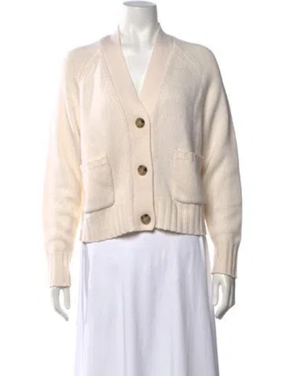 Pre-owned Allude Virgin Wool V-neck Sweater In Neutrals