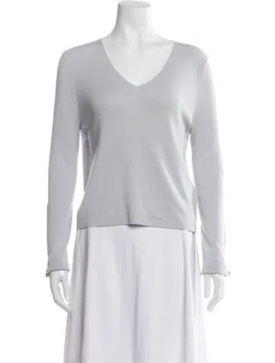 Pre-owned Allude Virgin Wool V-neck Sweater W/ Tags In Gray