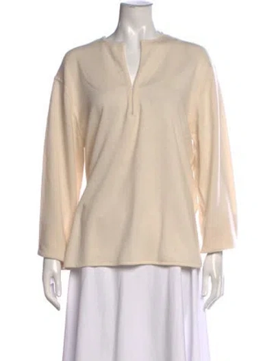 Pre-owned Allude Virgin Wool V-neck Sweater W/ Tags In Neutral