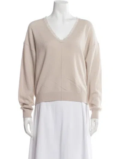 Pre-owned Allude Virgin Wool V-neck Sweater W/ Tags In Pink
