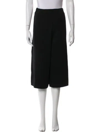 Pre-owned Allude Virgin Wool Wide Leg Pants In Black