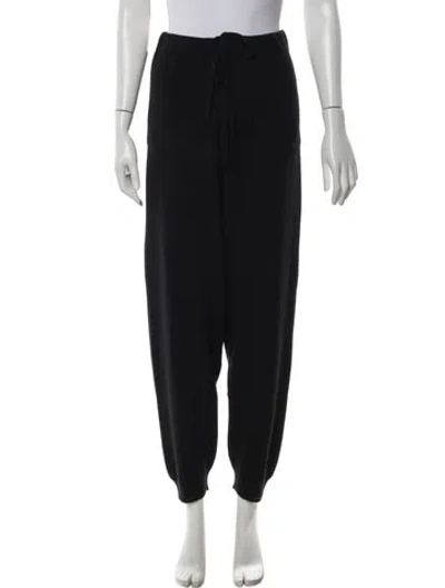 Pre-owned Allude Virgin Wool Wide Leg Pants In Black