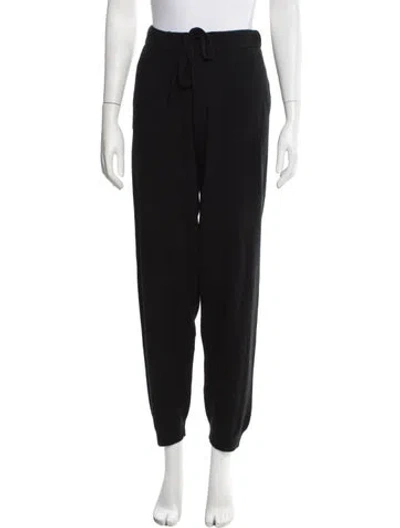 Pre-owned Allude Virgin Wool Wide Leg Pants In Black