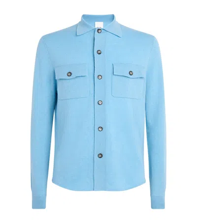 Allude Virgin Wool-cashmere Overshirt In Blue