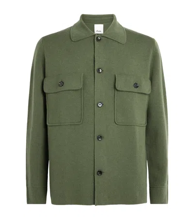 Allude Virgin Wool-cashmere Overshirt In Green