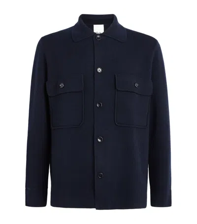 Allude Virgin Wool-cashmere Overshirt In Navy