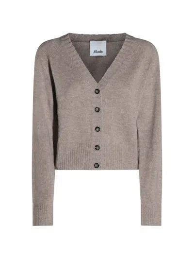 Allude V-neck Button-down Cardigan In Gray