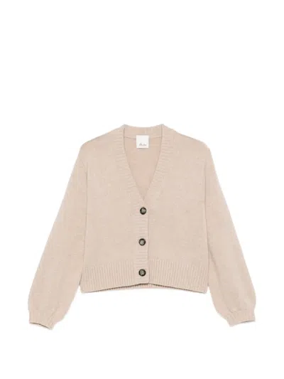 Allude V-neck Button-up Cardigan In Neutral