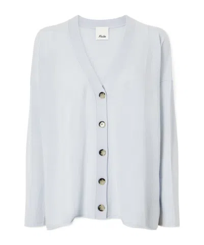 Allude V-neck Cashmere Cardigan In Blue