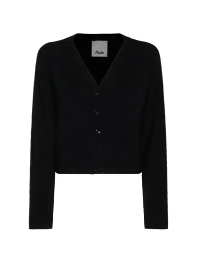 Allude V-neck Cashmere Cardigan In Schwarz
