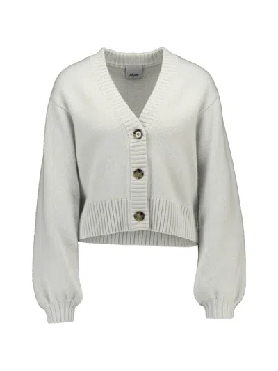 Allude V-neck Cashmere Cardigan In White