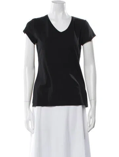 Pre-owned Allude V-neck Short Sleeve T-shirt In Black