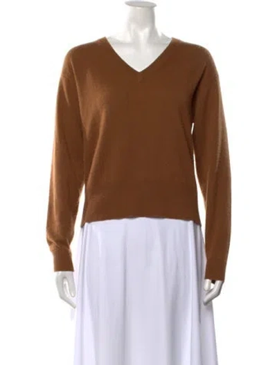 Pre-owned Allude V-neck Sweater In Brown