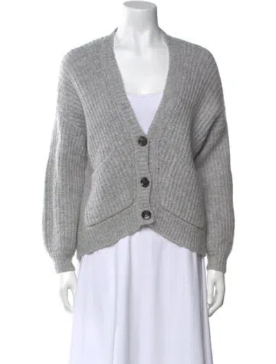 Pre-owned Allude V-neck Sweater In Gray