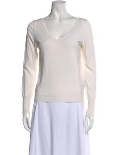 Pre-owned Allude V-neck Sweater In Neutral