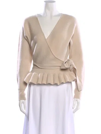 Pre-owned Allude V-neck Sweater In Neutral
