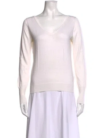 Pre-owned Allude V-neck Sweater In Neutrals