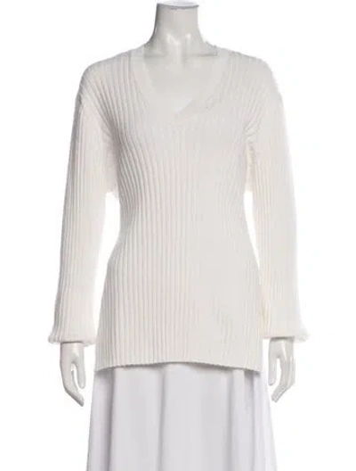 Pre-owned Allude V-neck Sweater W/ Tags In Neutral